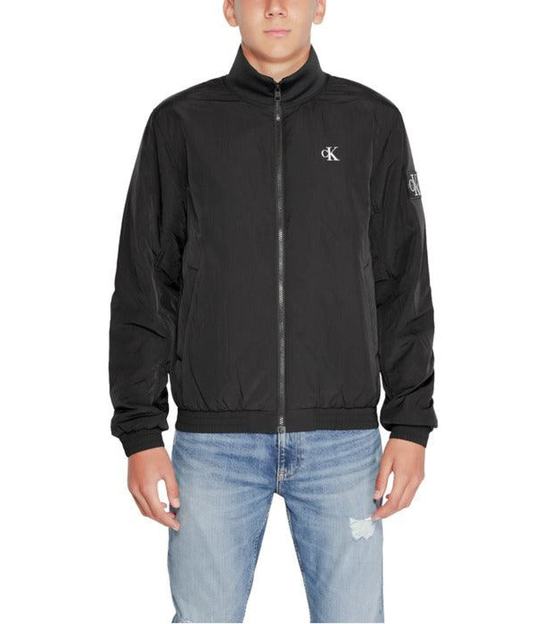 Calvin Klein Gewatteerde Harrington Jas In Zwart