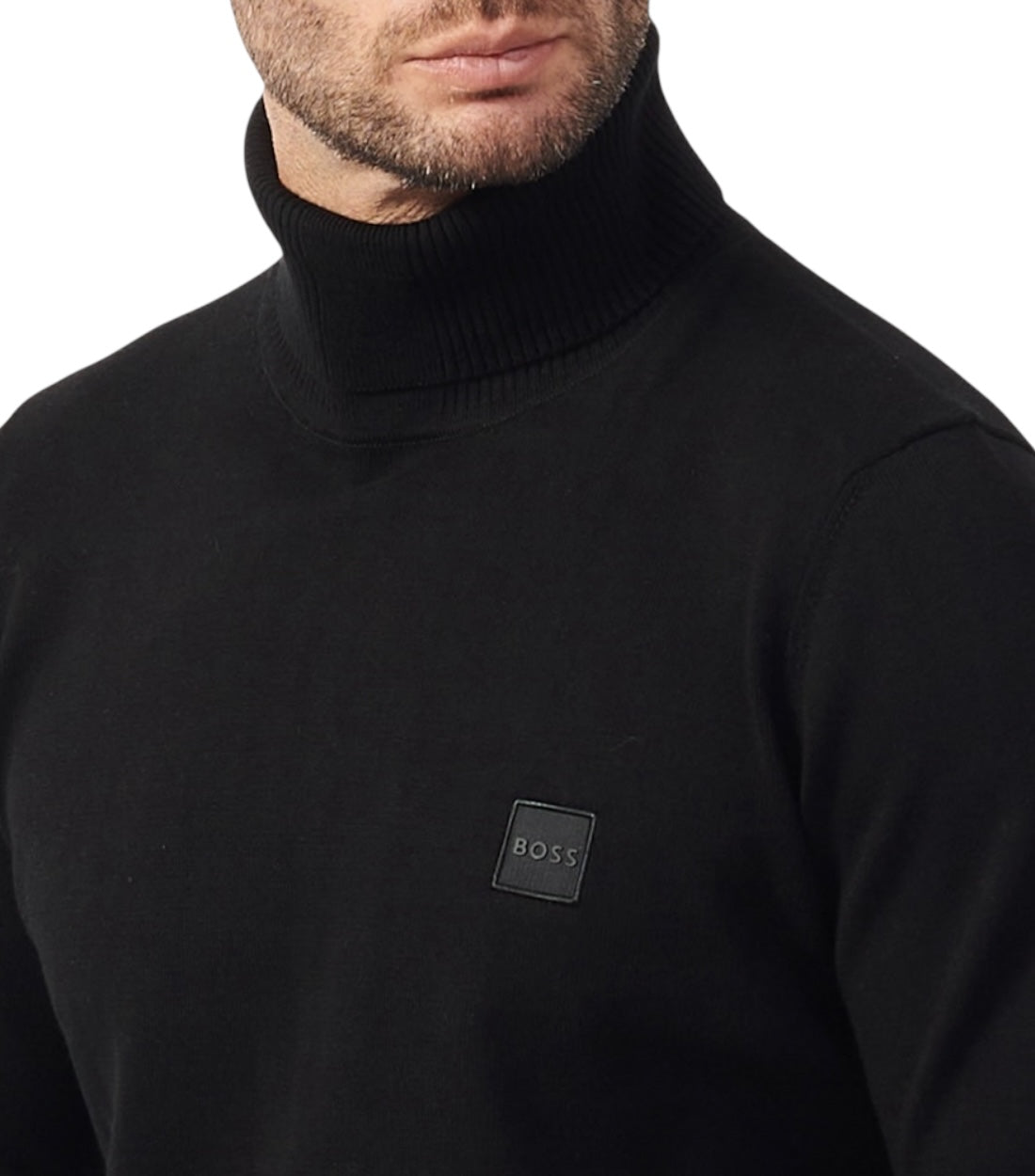 Hugo Boss Zwart Katoenen Logo Patch Coltrui