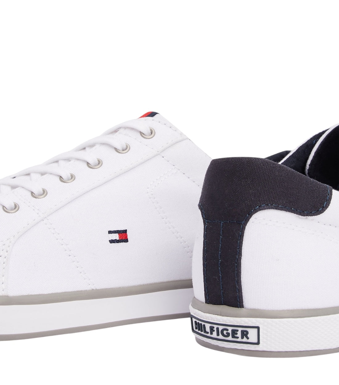 Tommy Hilfiger Wit Sneaker Van Canvas Met Veters