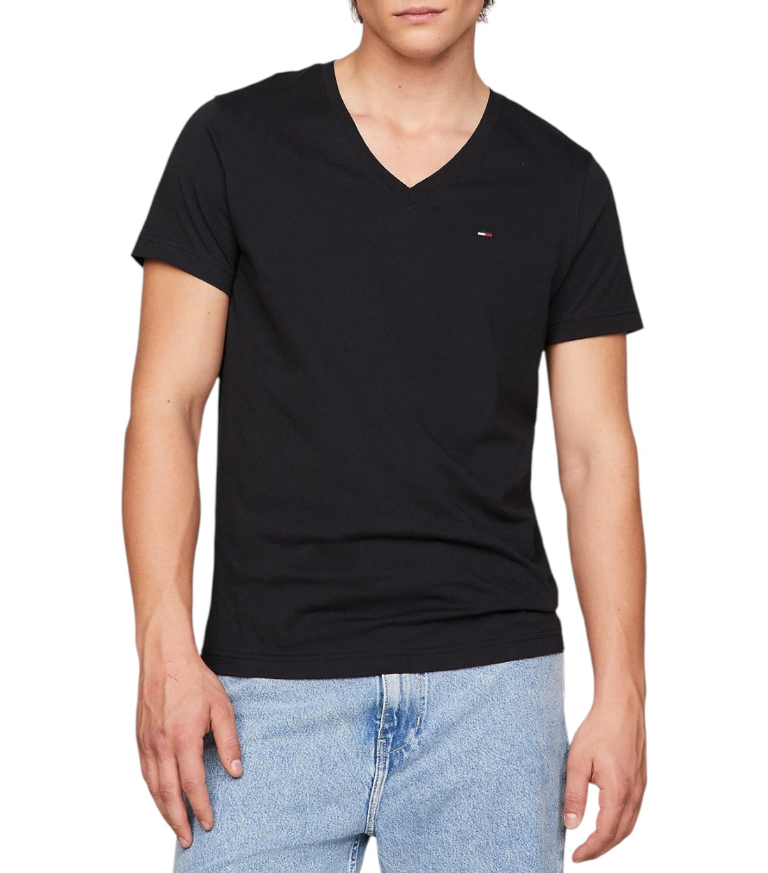 Tommy Hilfiger Jeans Zwart V-hals T-shirt