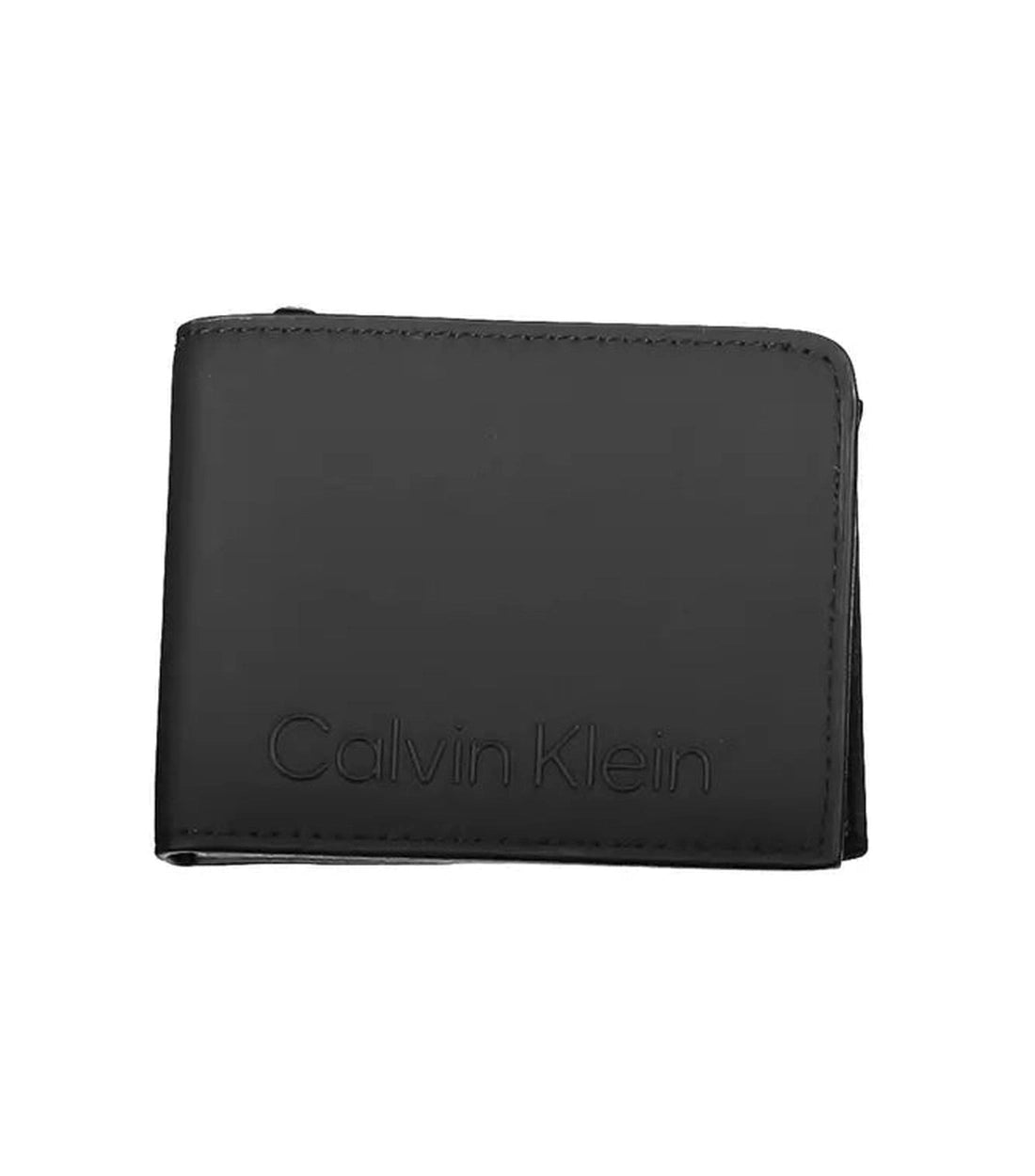 Calvin Klein Elegante Zwarte Leren Portemonnee met RFID-Bescherming