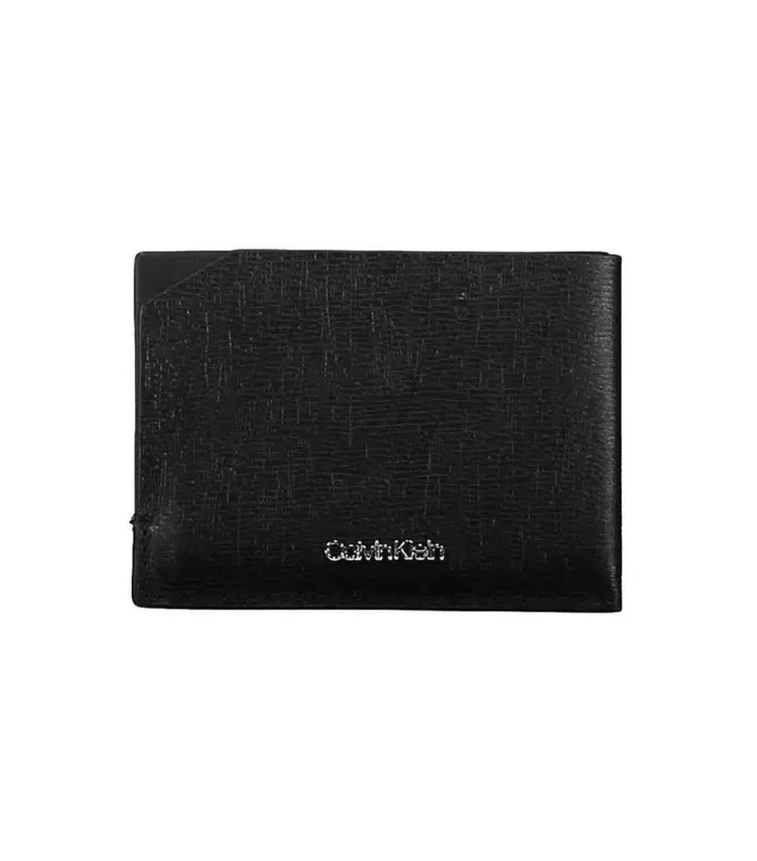 Calvin Klein Elegante Zwarte Leren Kaart Houder met Logo