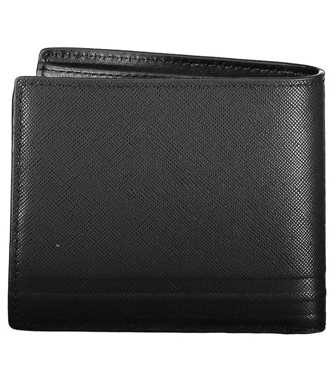 Tommy Hilfiger Elegante Zwarte Leren Bifold Portemonnee met Muntvak