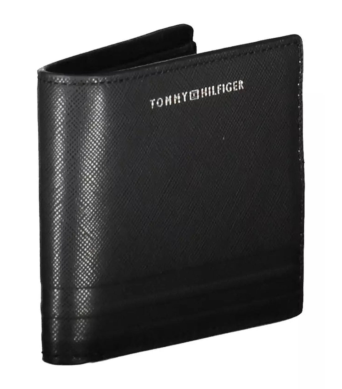 Tommy Hilfiger Elegante Zwarte Leren Bifold Portemonnee