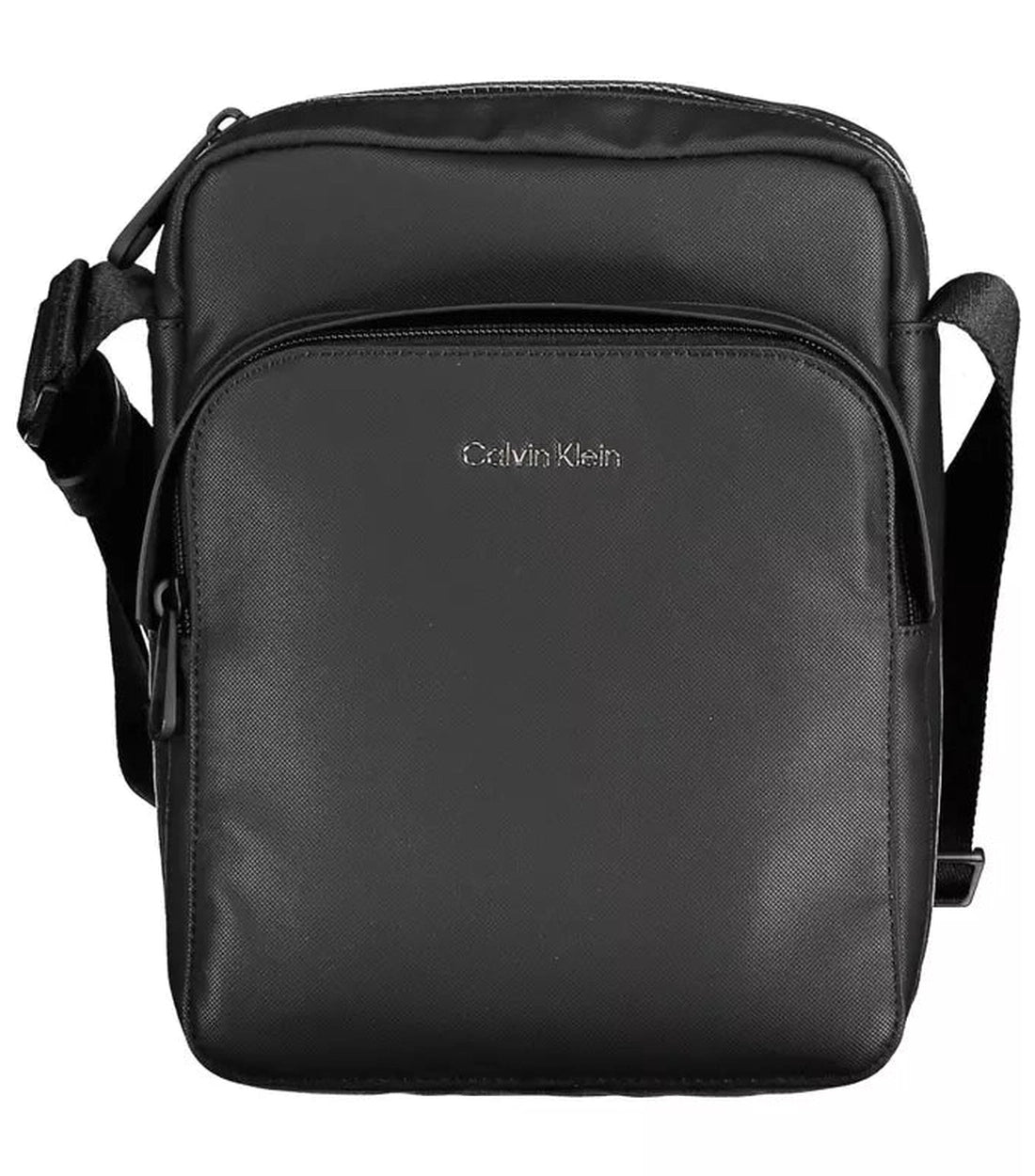 Calvin Klein Strakke Zwarte Schoudertas met Contrastdetails