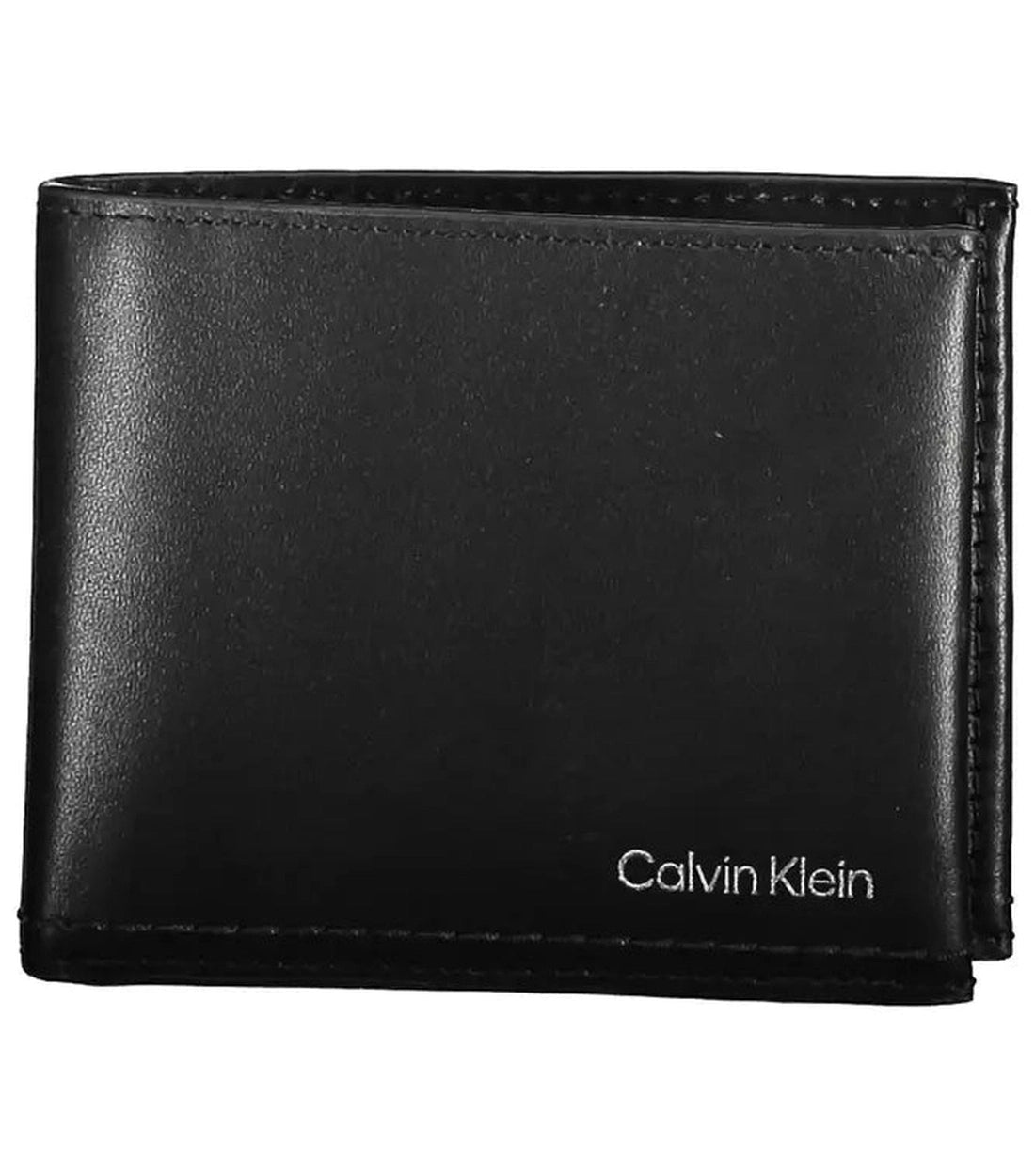 Calvin Klein Elegante Zwarte Leren Portemonnee met RFID Bescherming