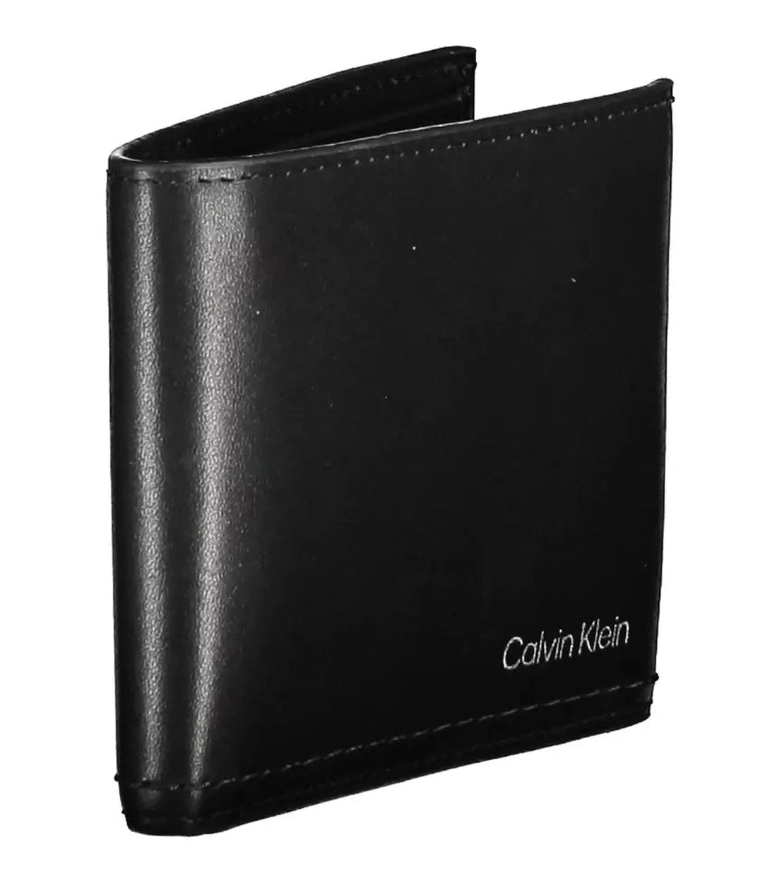 Calvin Klein Elegante Zwarte Leren Portemonnee met RFID Bescherming