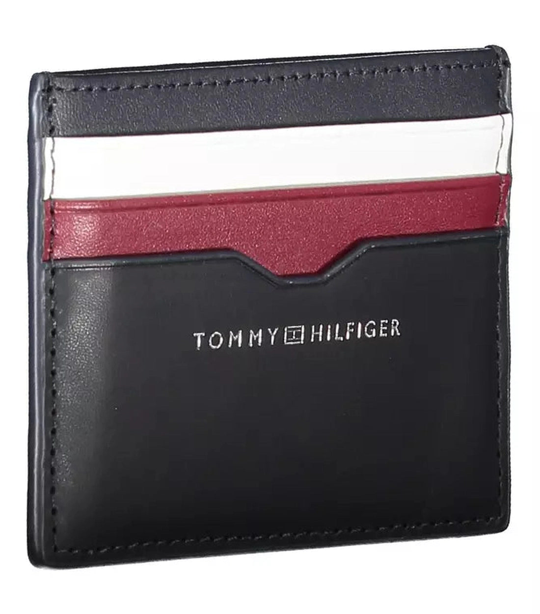 Tommy Hilfiger Elegante Blauwe Leren Kaartenhouder