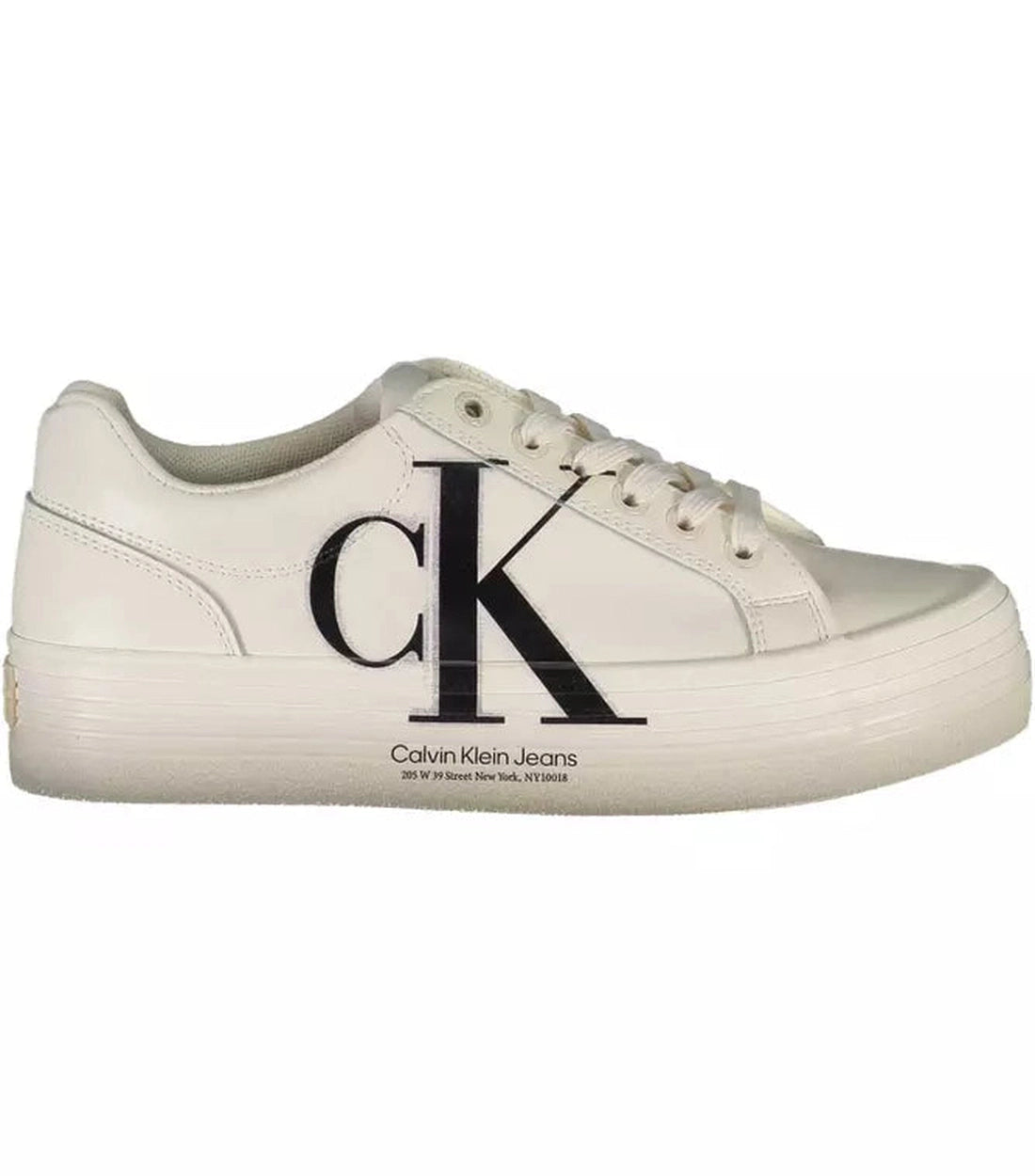 Calvin Klein Chique Witte Sneaker Met Contrasterende Details