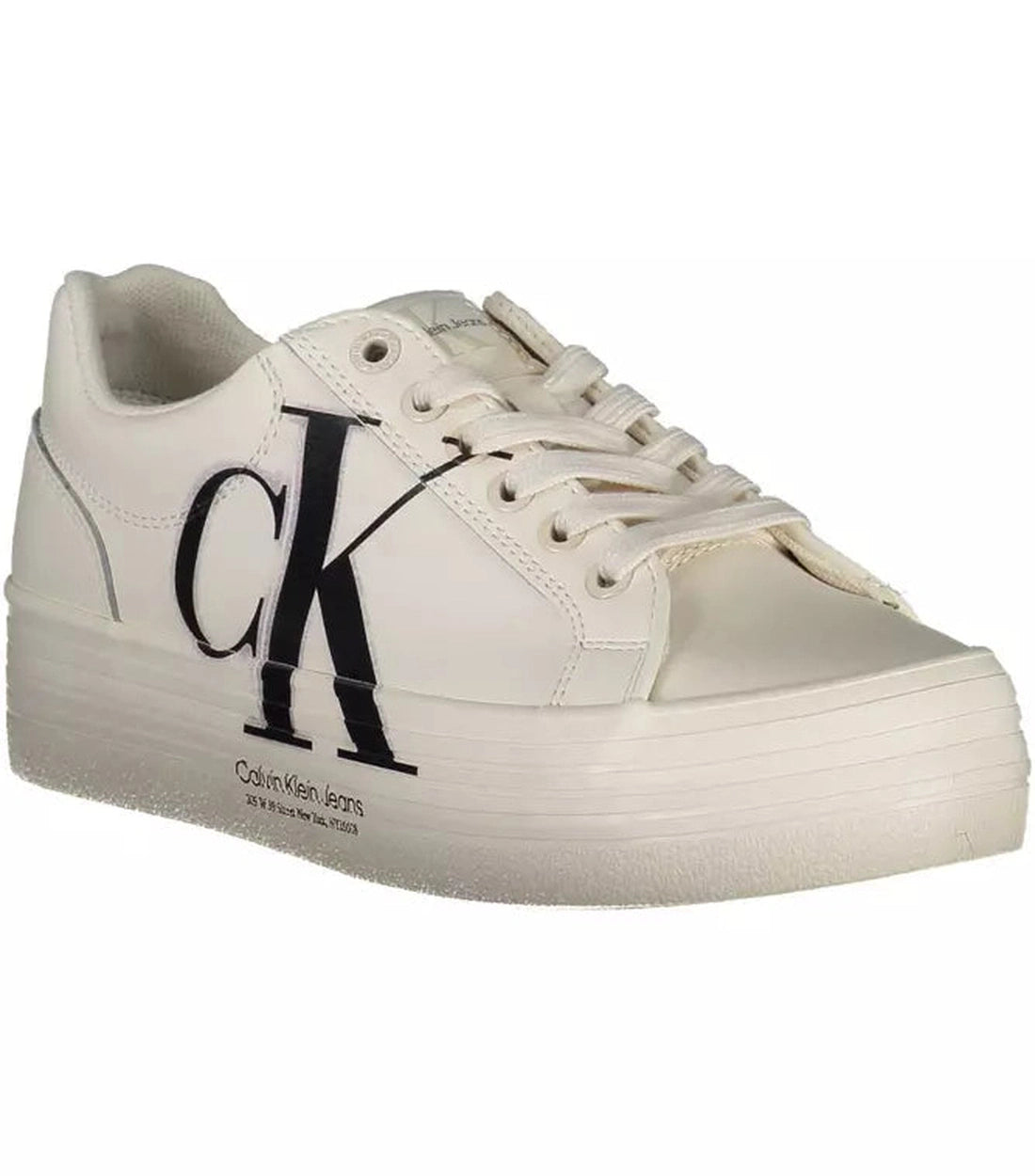 Calvin Klein Chique Witte Sneaker Met Contrasterende Details