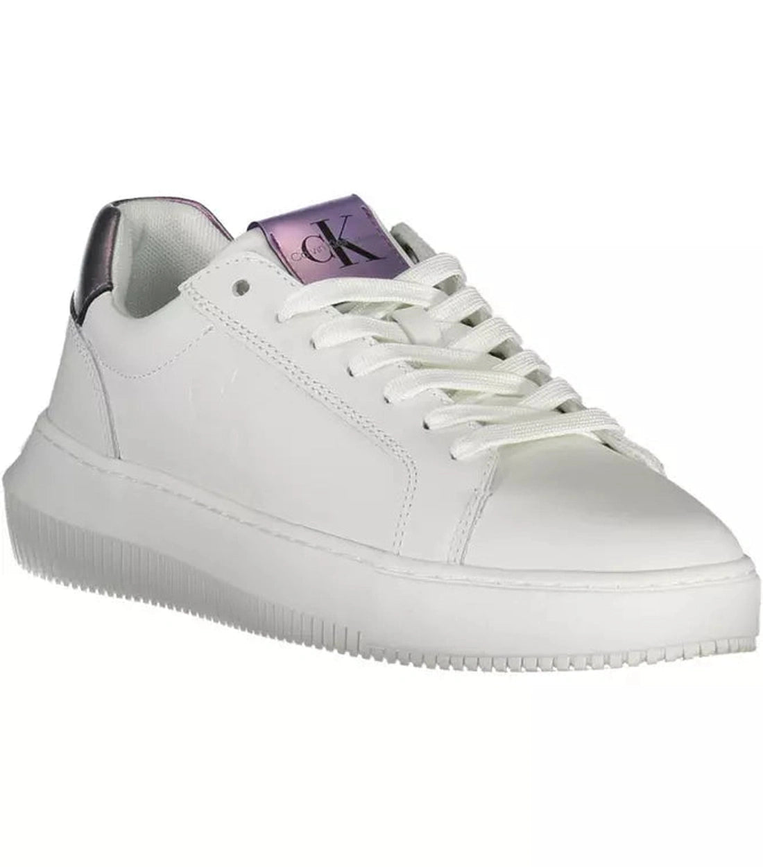 Calvin Klein Chique Witte Sneaker Met Contrasterende Details