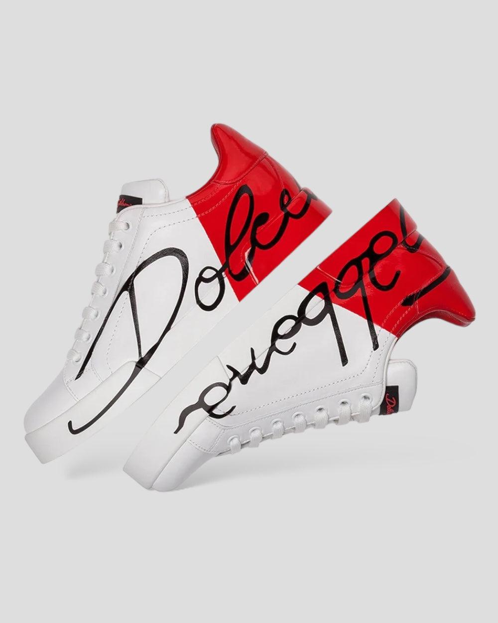 Dolce & Gabbana Wit / Rood Dames Sneakers