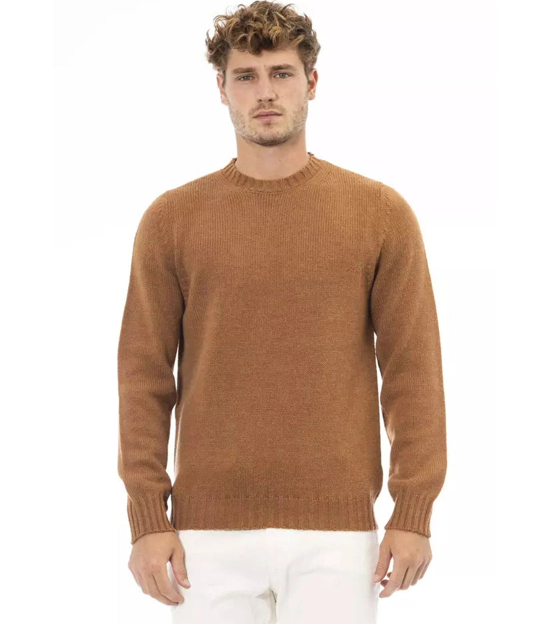 Alpha Studio Beige Alpaca Heren Trui