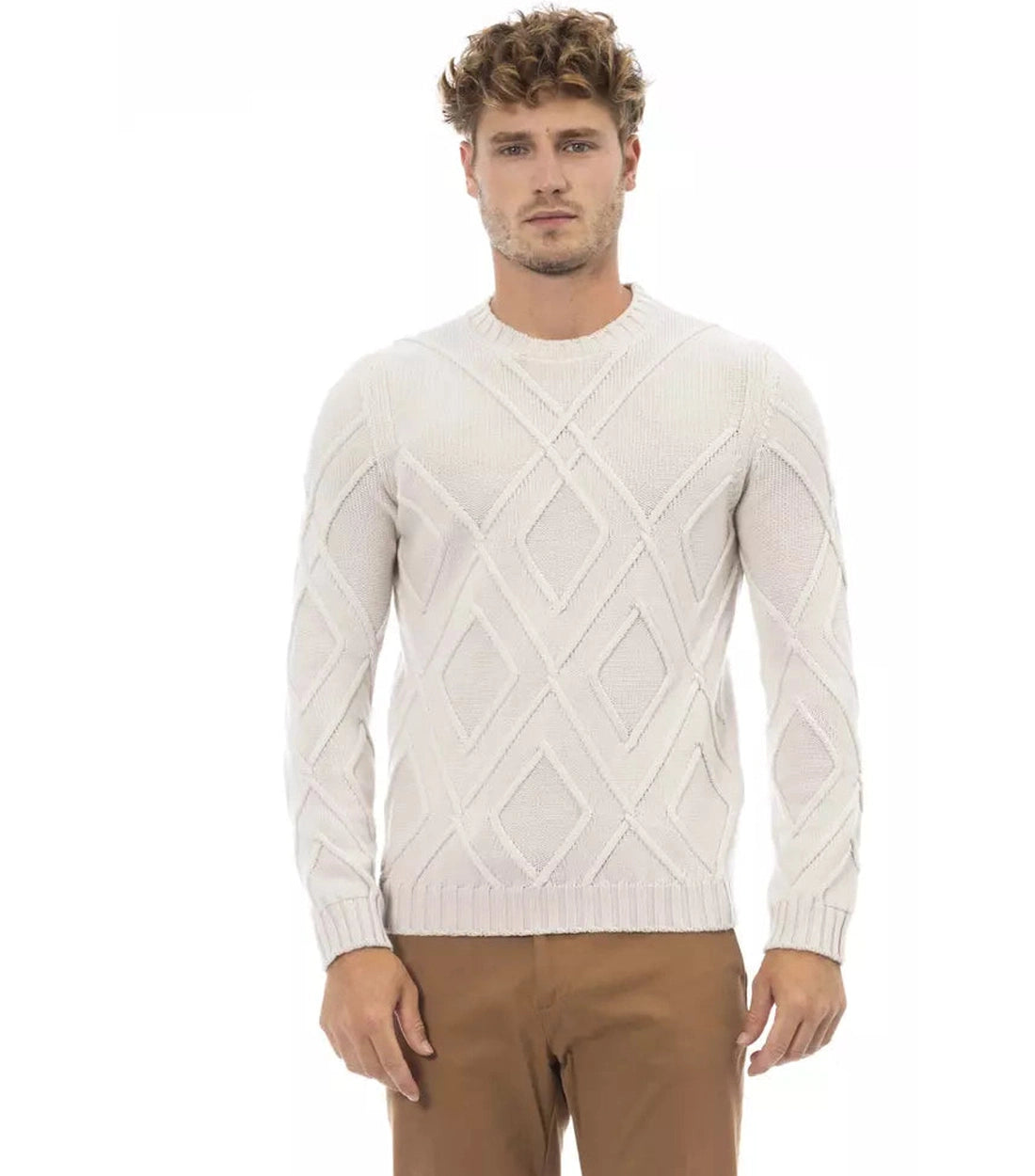 Alpha Studio Beige Merino Heren Trui