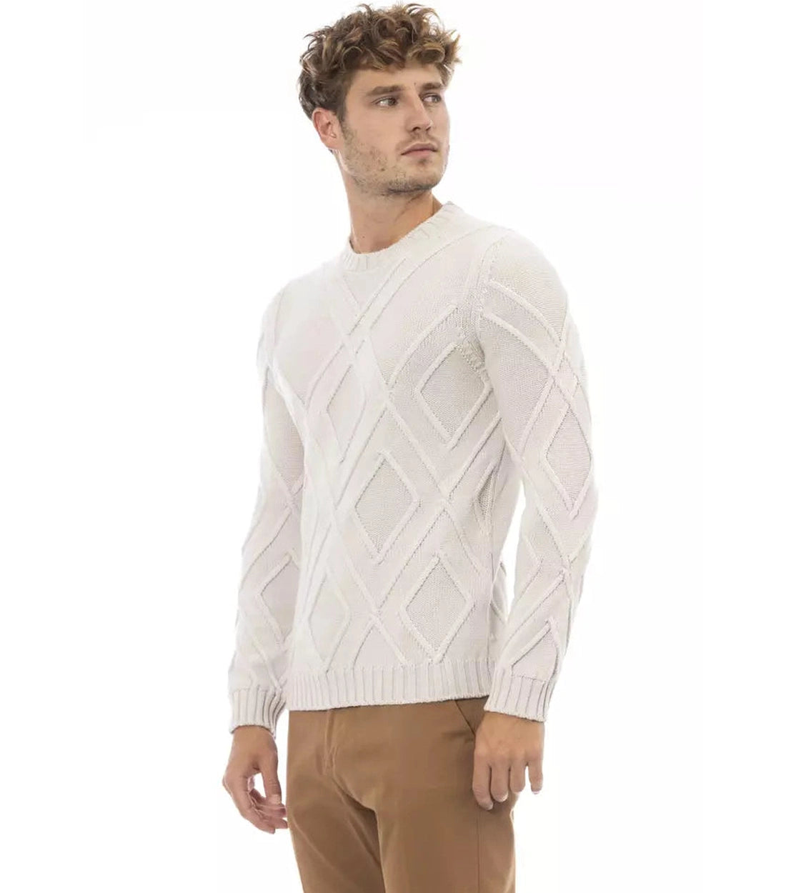 Alpha Studio Beige Merino Heren Trui