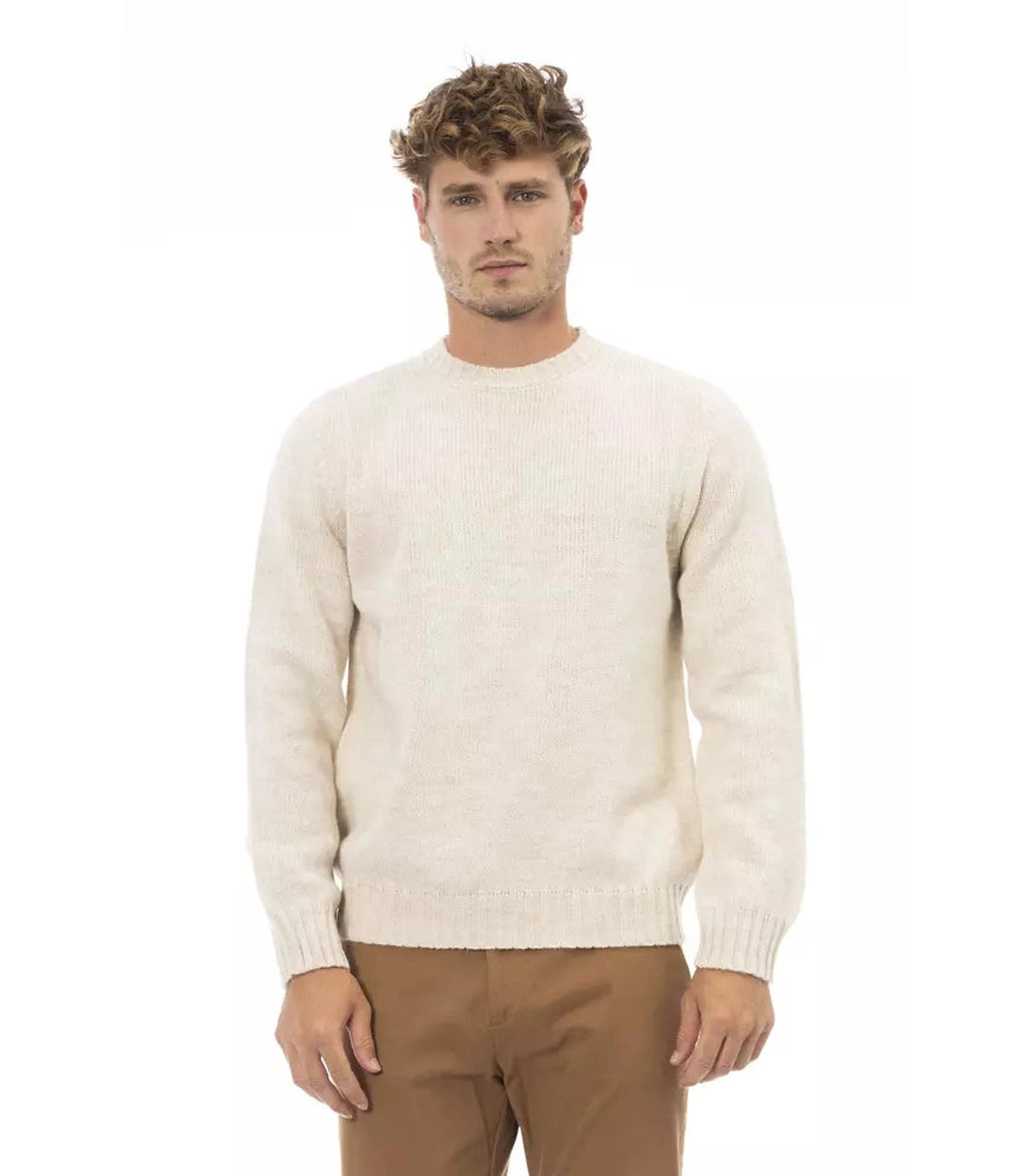 Alpha Studio Beige Alpaca Heren Trui