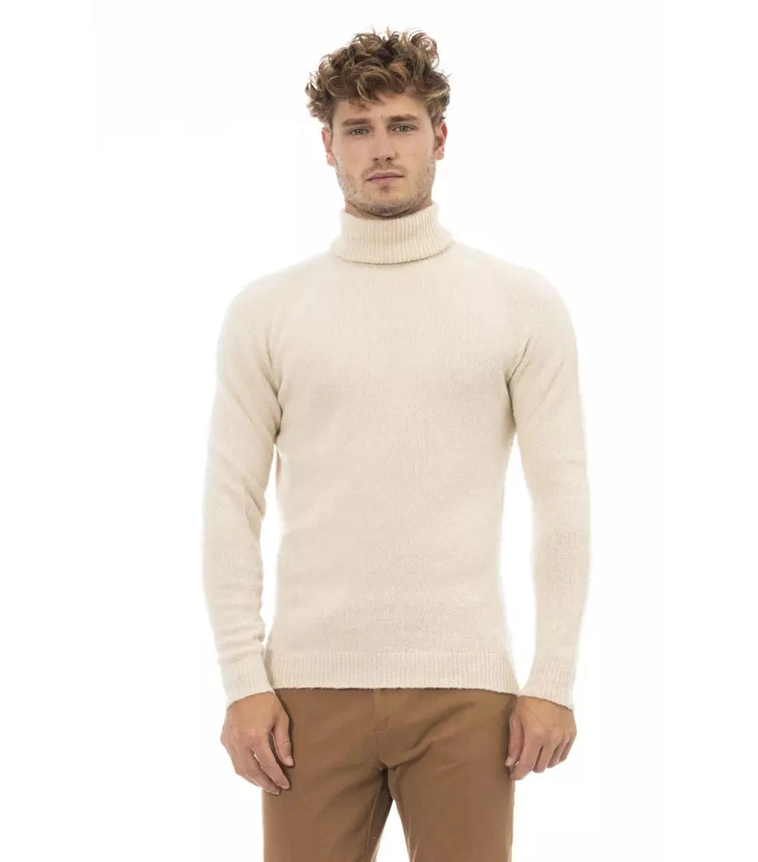 Alpha Studio Beige Alpaca Heren Trui