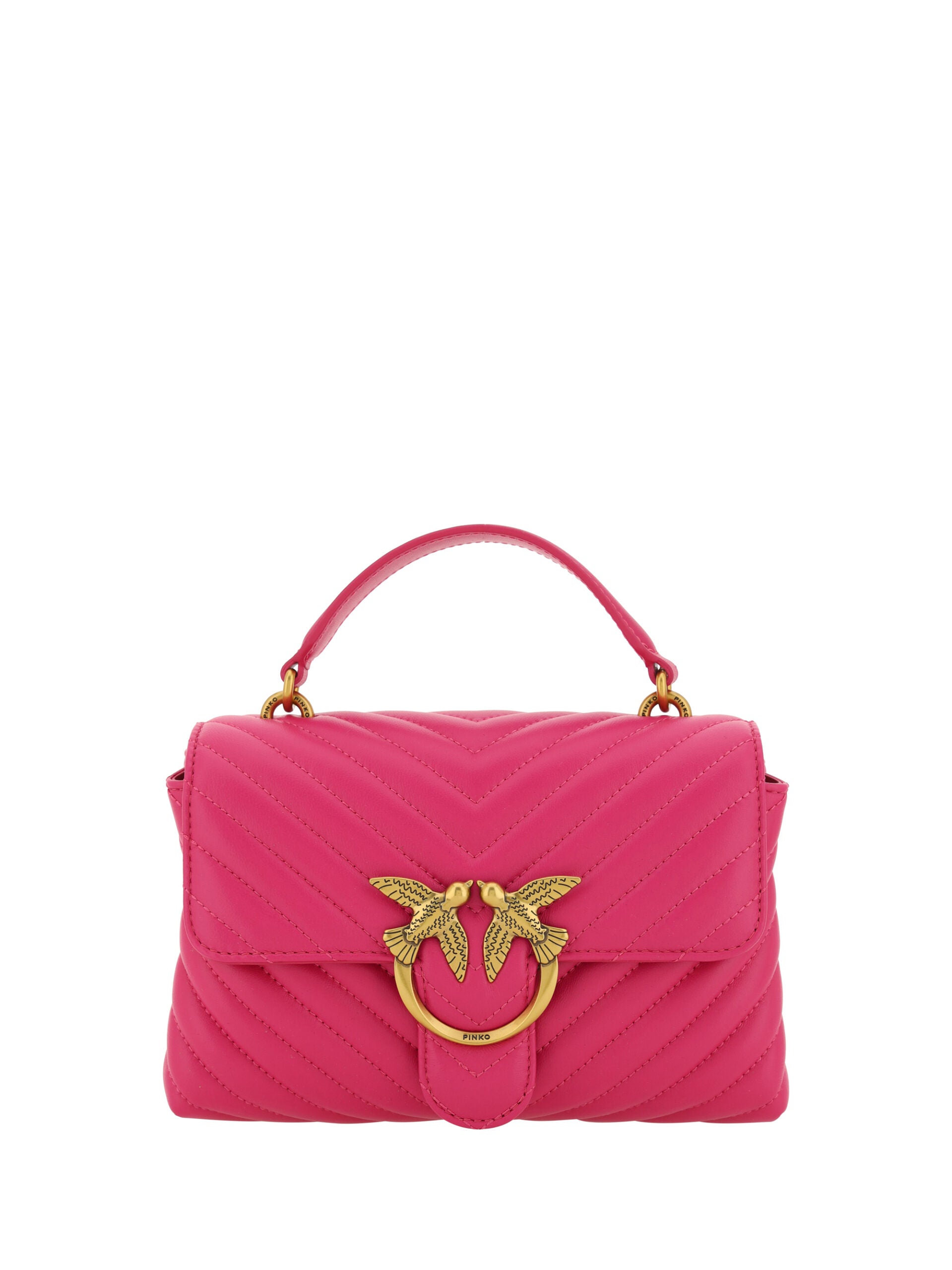 PINKO Elegante Roze Gequilt Lederen Mini Handtas