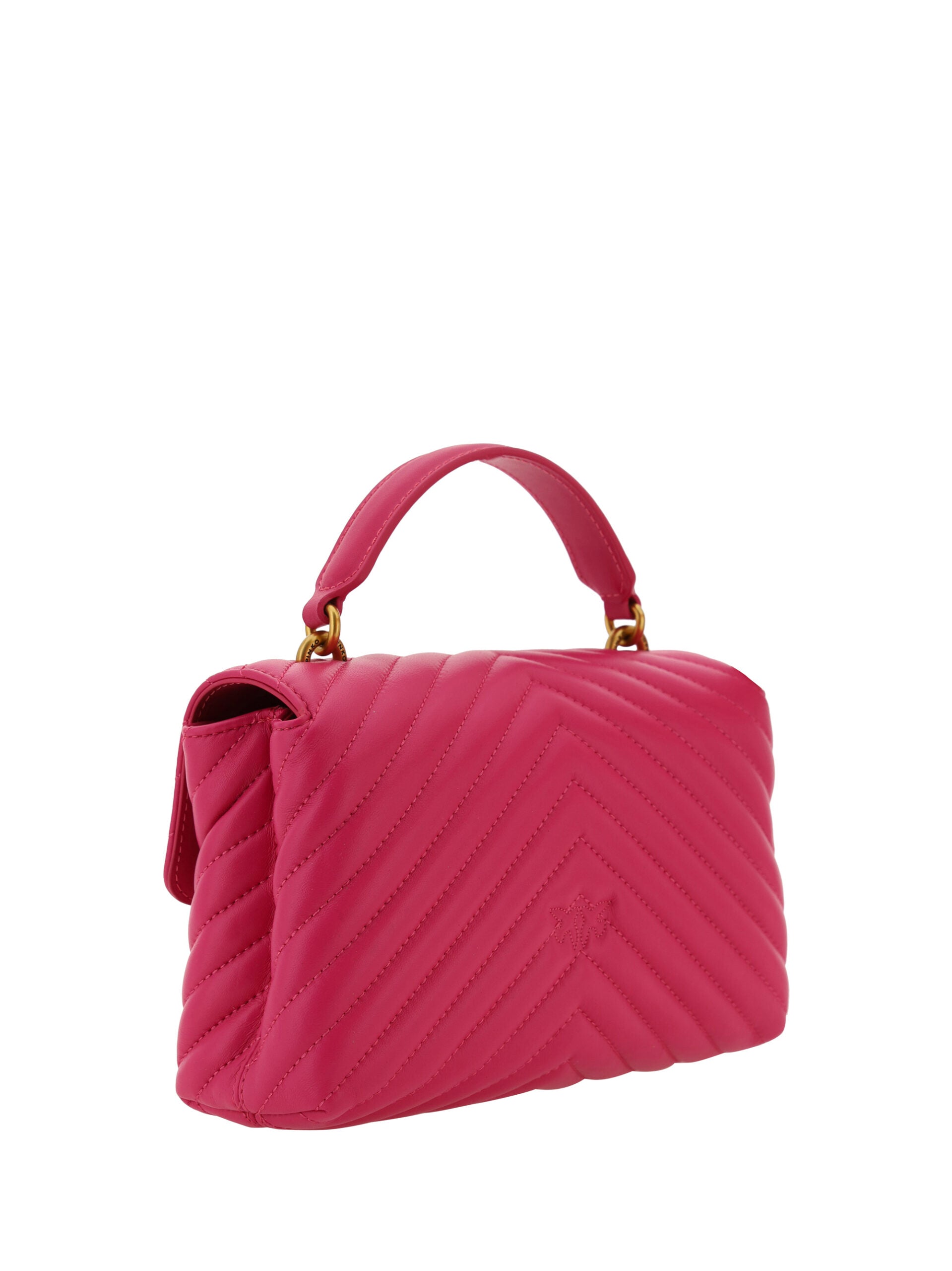 PINKO Elegante Roze Gequilt Lederen Mini Handtas