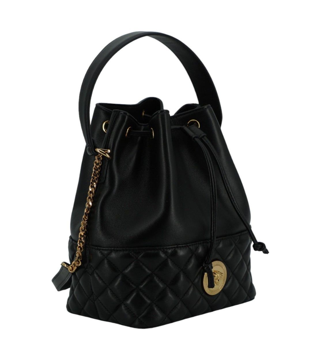 Versace Zwart Leren Medusa Bucket Tas