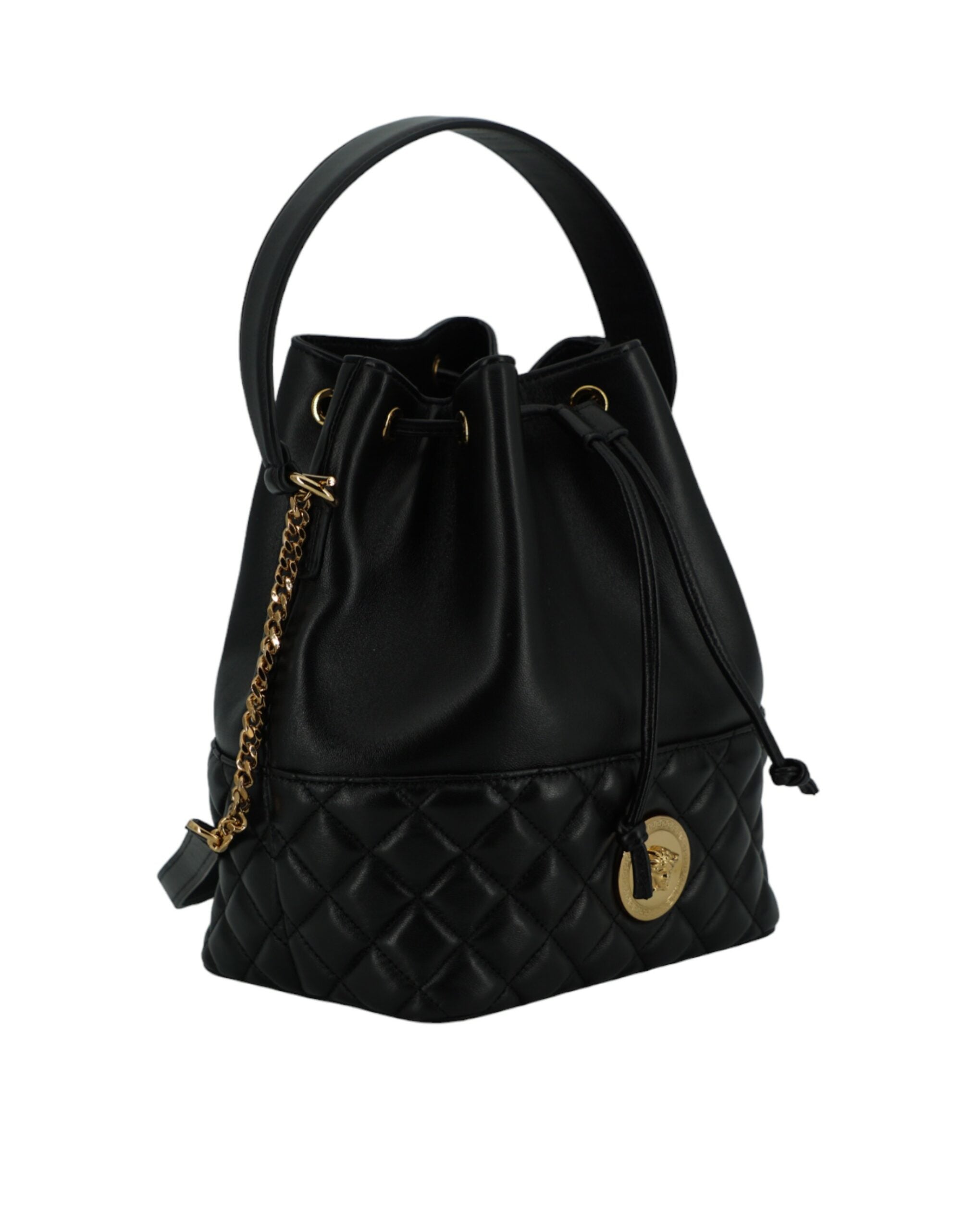 Versace Zwart Leren Medusa Bucket Tas