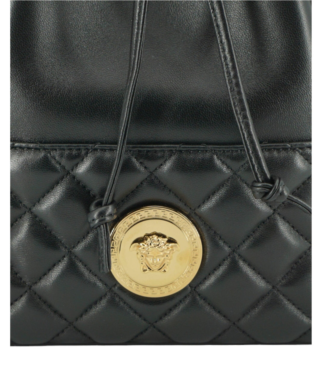 Versace Zwart Leren Medusa Bucket Tas