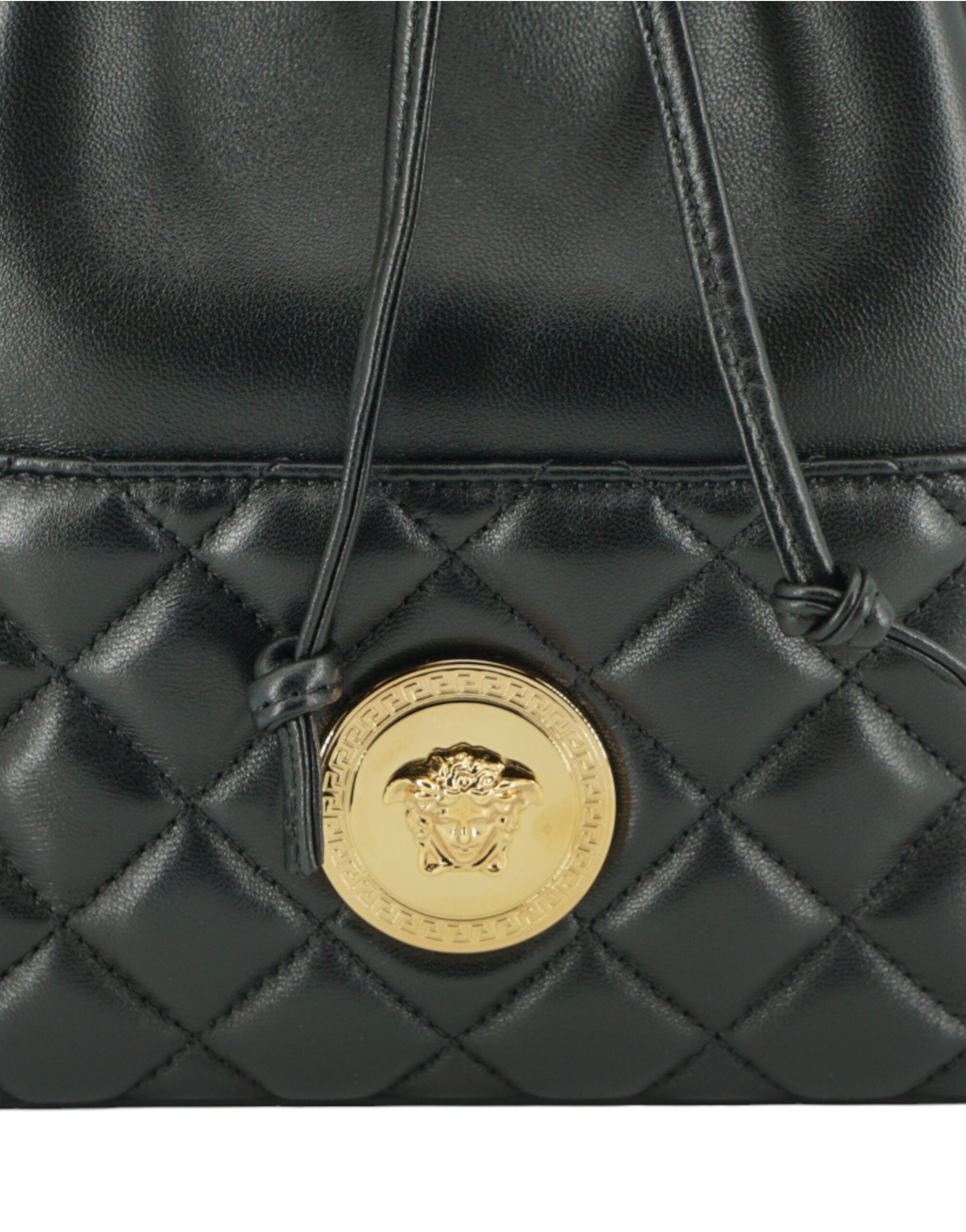 Versace Zwart Leren Medusa Bucket Tas