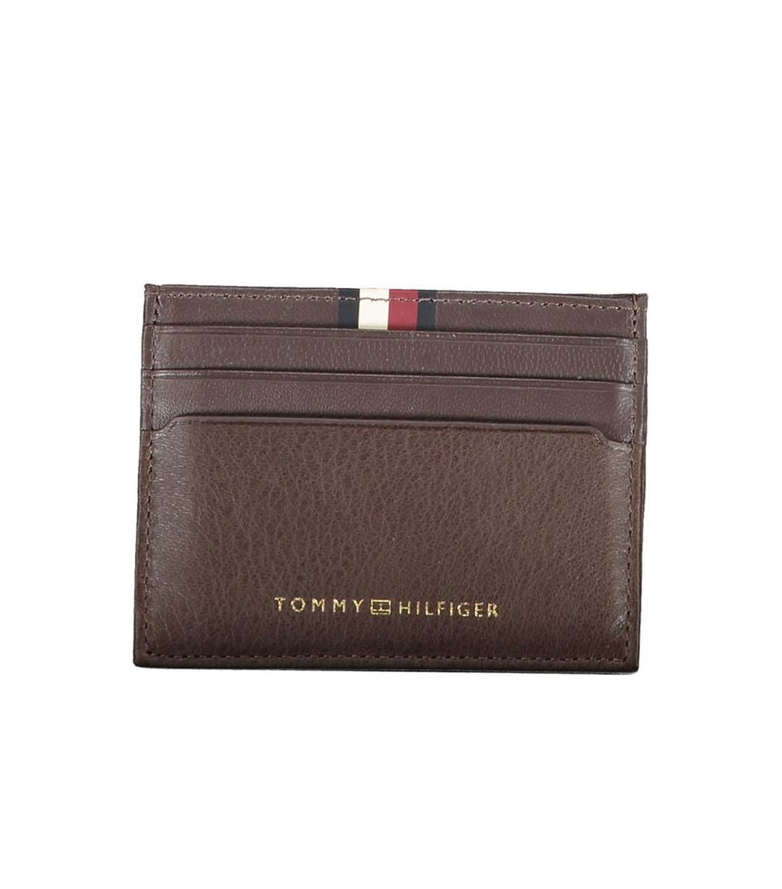 Tommy Hilfiger Luxe Bruine Leren Kaarthouder