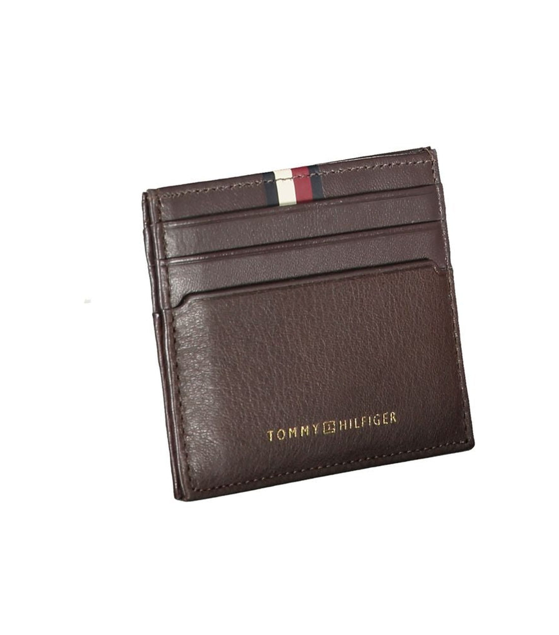 Tommy Hilfiger Luxe Bruine Leren Kaarthouder