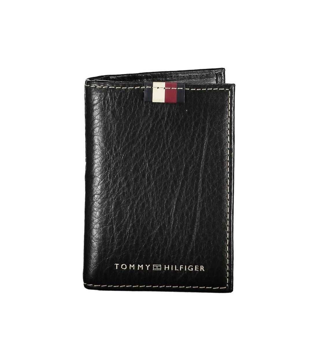 Tommy Hilfiger Elegante Leren Kaarthouder met Contrasterende Details