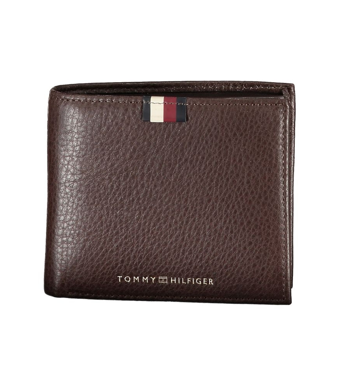 Tommy Hilfiger Elegante Bruine Leren Portemonnee met Modern Contrast