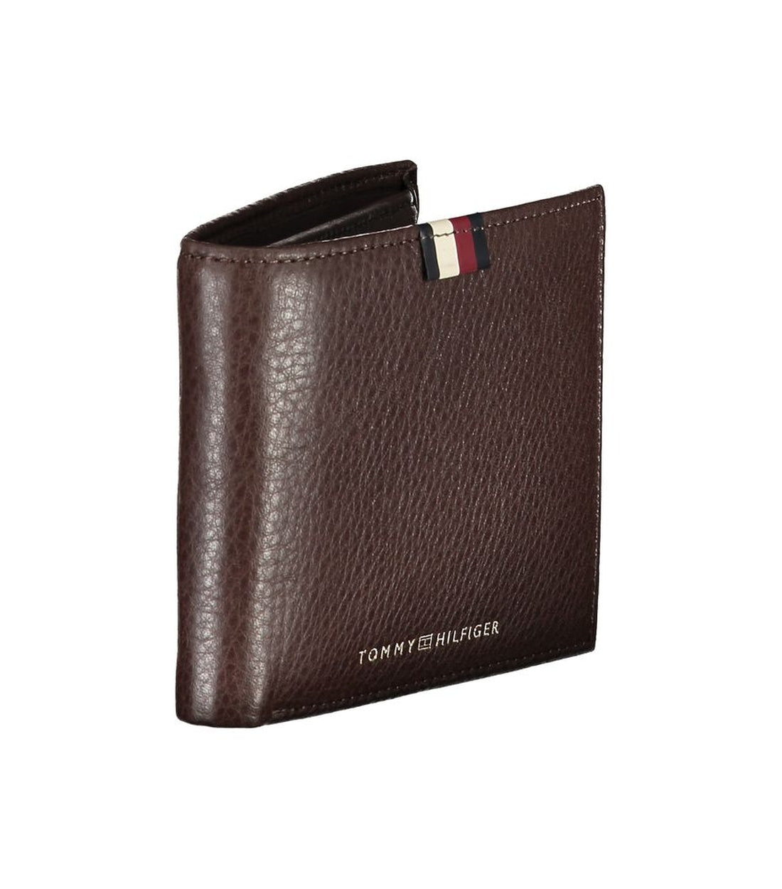 Tommy Hilfiger Elegante Bruine Leren Portemonnee met Modern Contrast