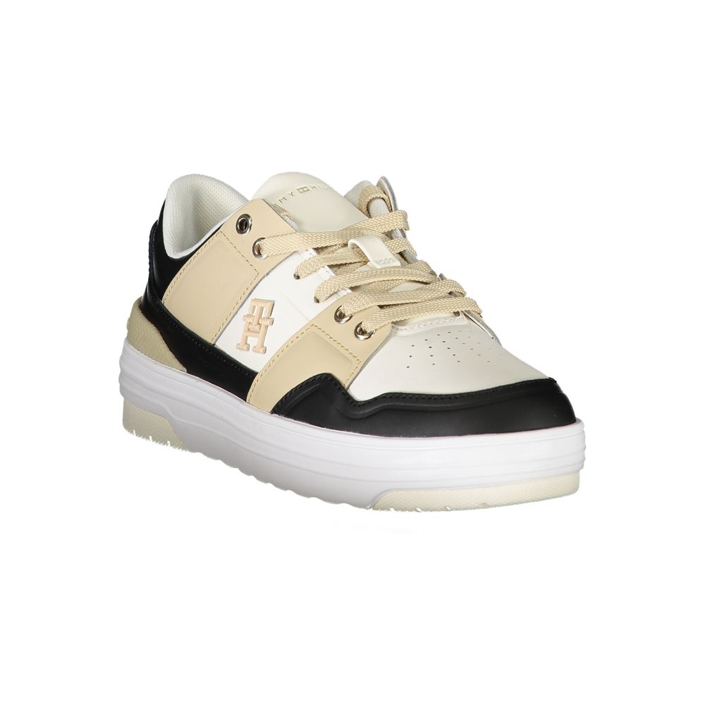 Tommy Hilfiger Witte Leren Dames Sneakers Met Iconisch Logo