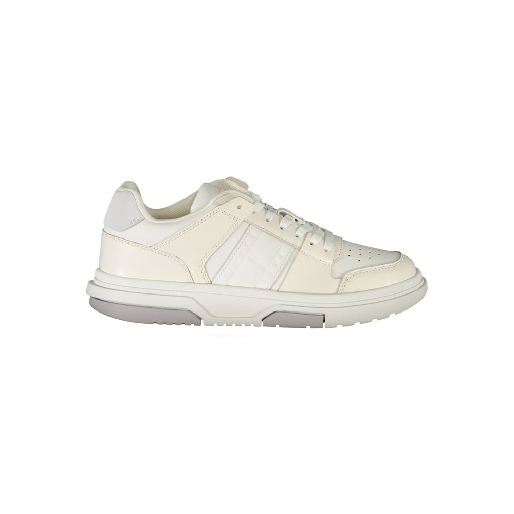 Tommy Hilfiger Witte Leren Dames Sneaker Met Iconisch Logo