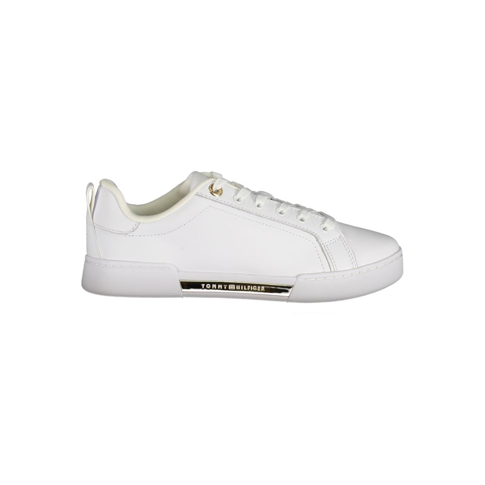 Tommy Hilfiger Wit Leren Court Sneaker Met Cupsole