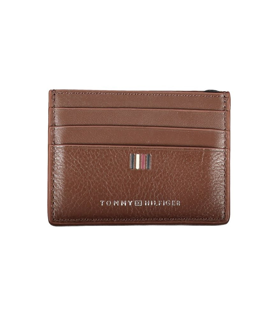 Tommy Hilfiger Elegante Leren Kaarthouder met Contrasterende Accenten