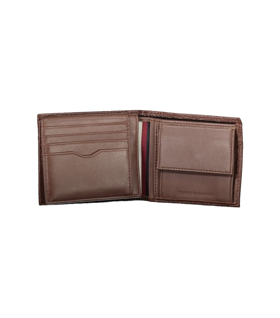 Tommy Hilfiger Elegante Bruine Leren Bifold Portemonnee