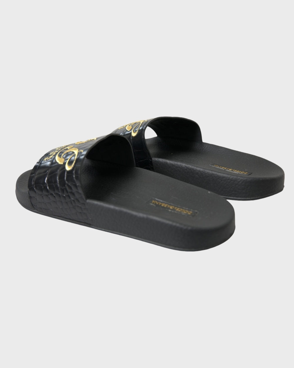 Dolce & Gabbana Zwart “Luxury Hotel” Slippers