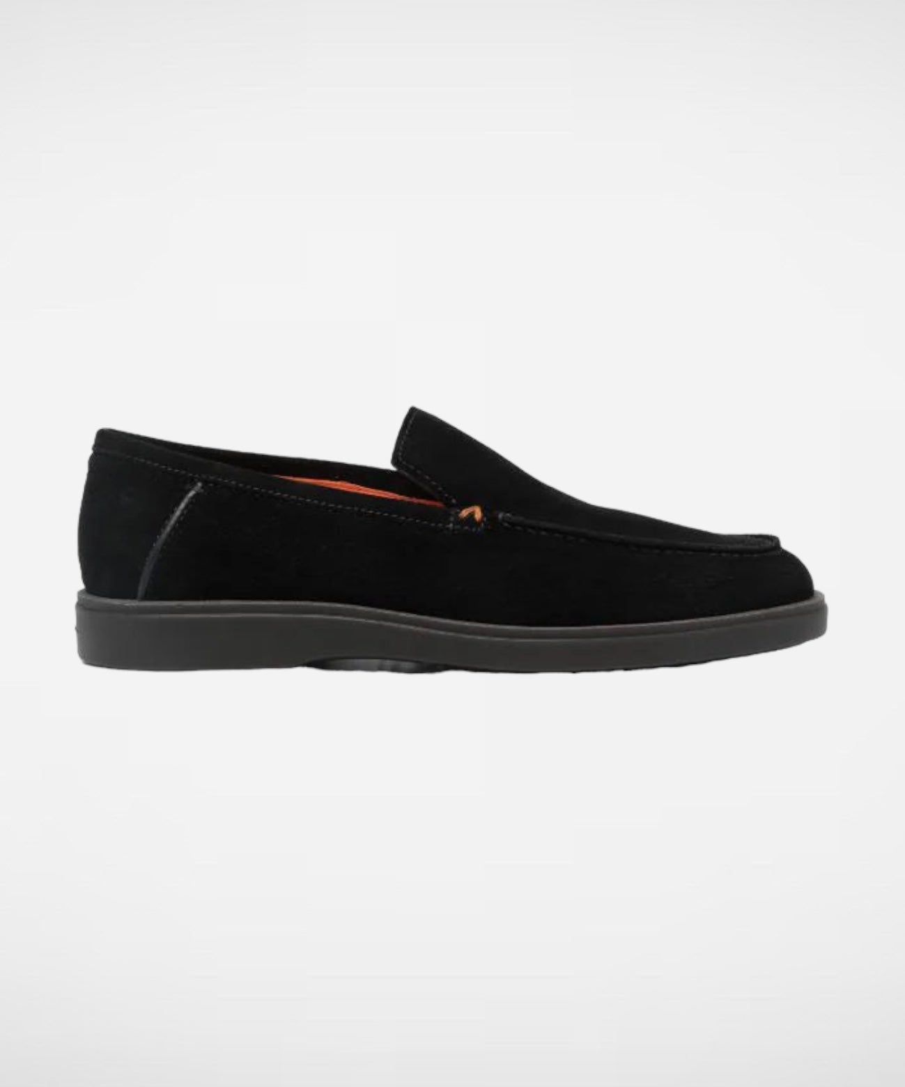 Santoni Loafers Suède Zwart Laag