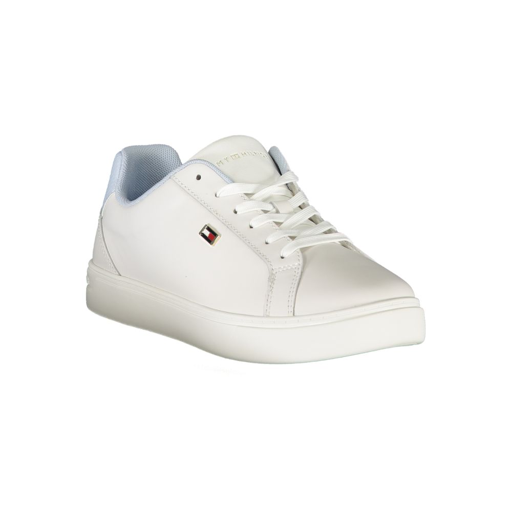 Tommy Hilfiger Witte Polyester Sneakers Met Contrastdetails