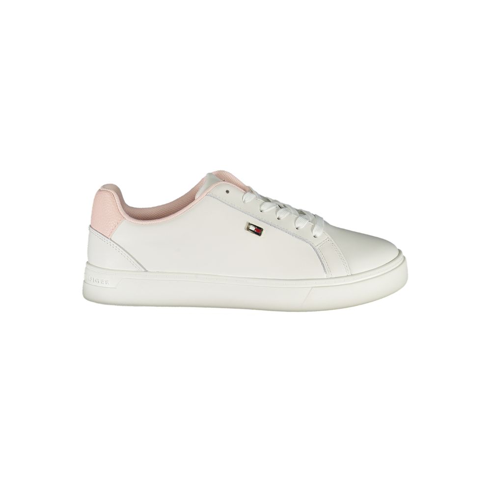 Tommy Hilfiger Witte Polyester Sneakers Met Contrasterende Details