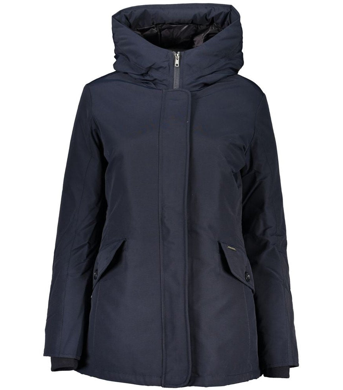 Woolrich Blue Cotton Jackets & Coat