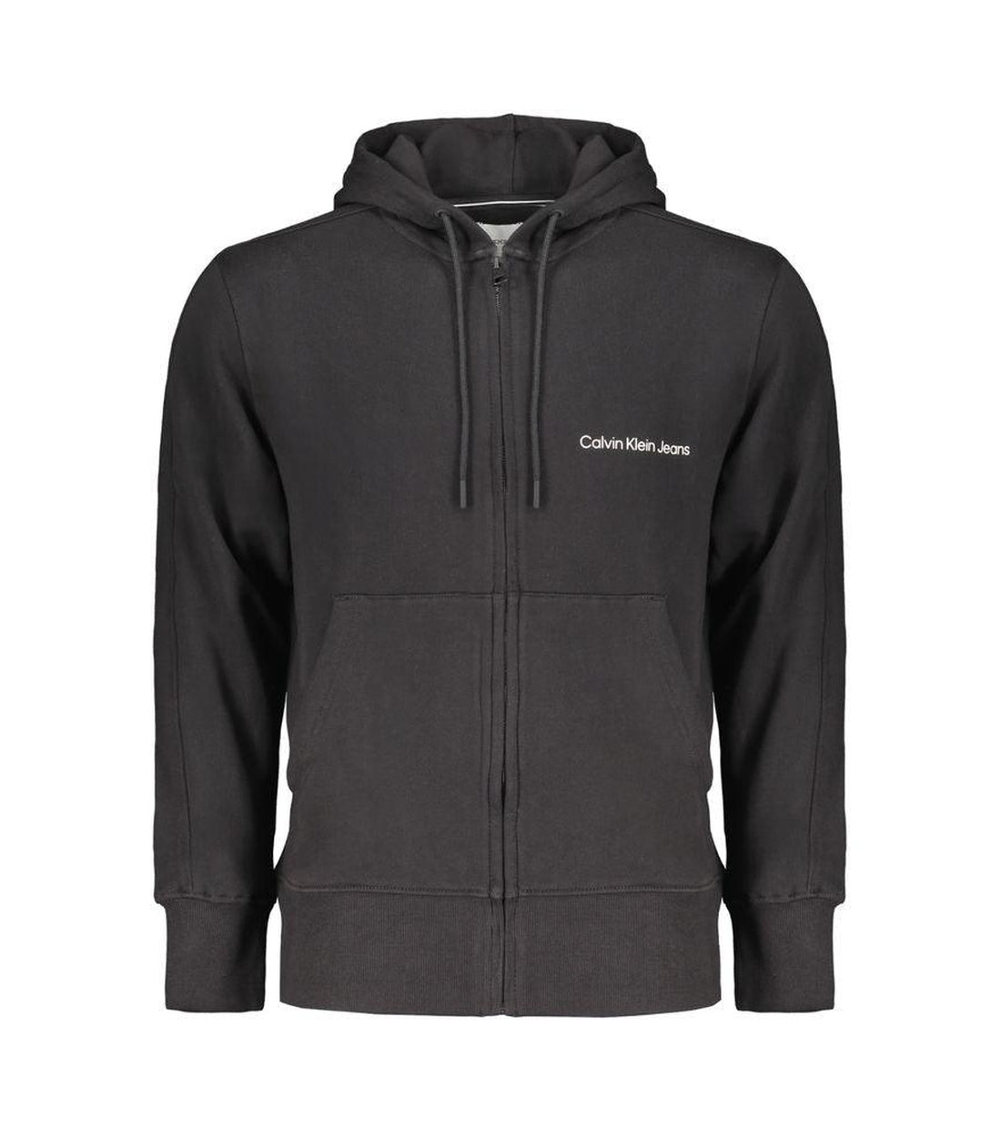 Calvin Klein Zwart Katoenen Logo  Hoodie Met Rits