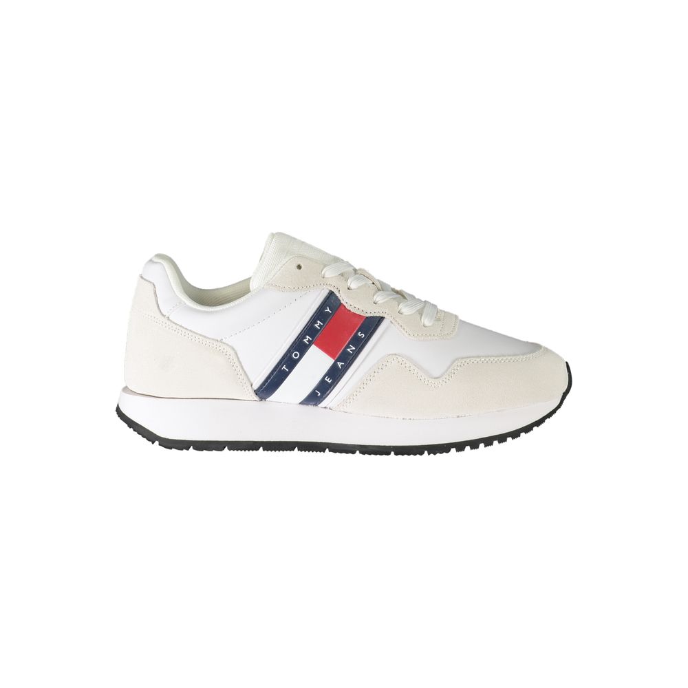 Tommy Hilfiger Witte Polyester Sneakers Met Contrasterende Details