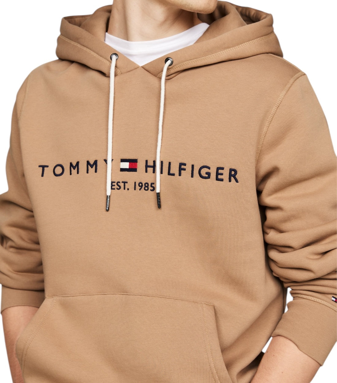 Tommy Hilfiger Beige Logo Hoodie