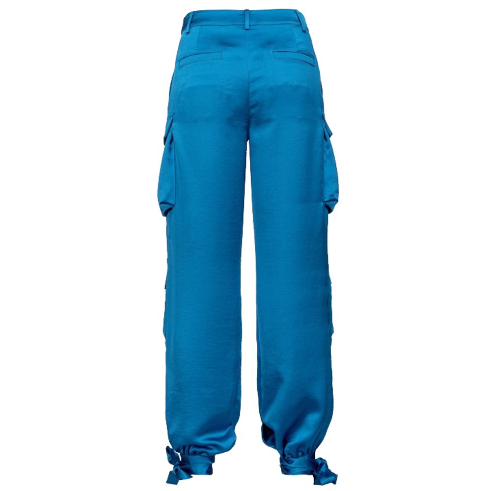 PINKO Blauw Polyester Cargo Broek met Meerdere Zakjes