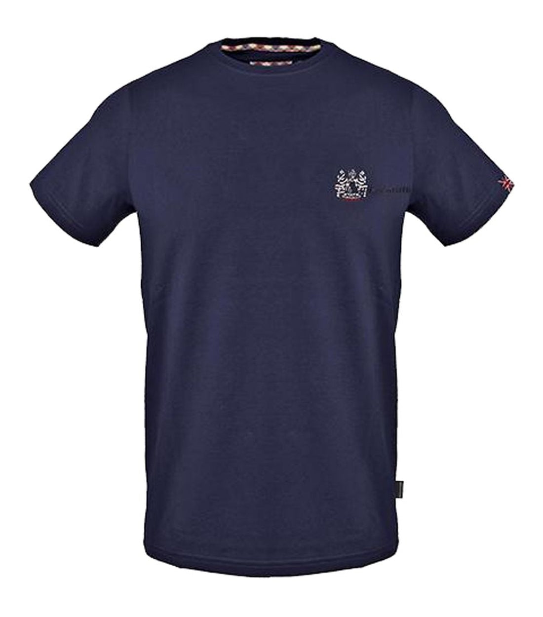 Aquascutum Blauwe Katoenen T-shirt met Contrasterend Logo