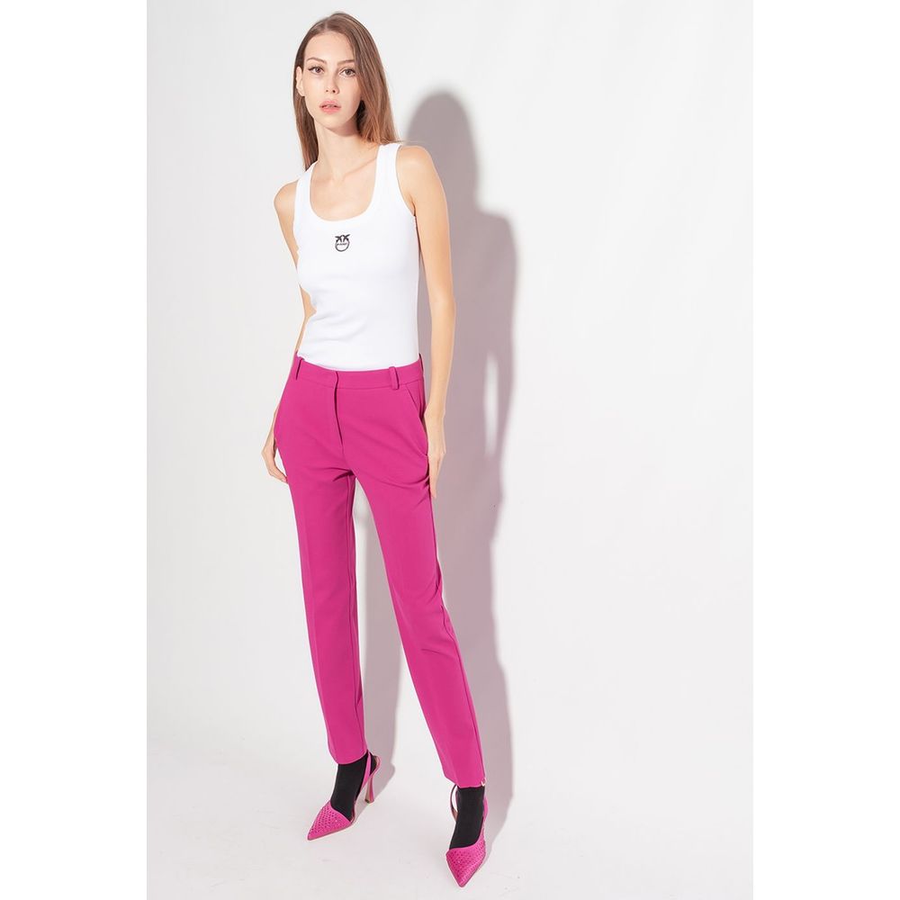 PINKO Fuchsia Viscose Slim Fit Broek