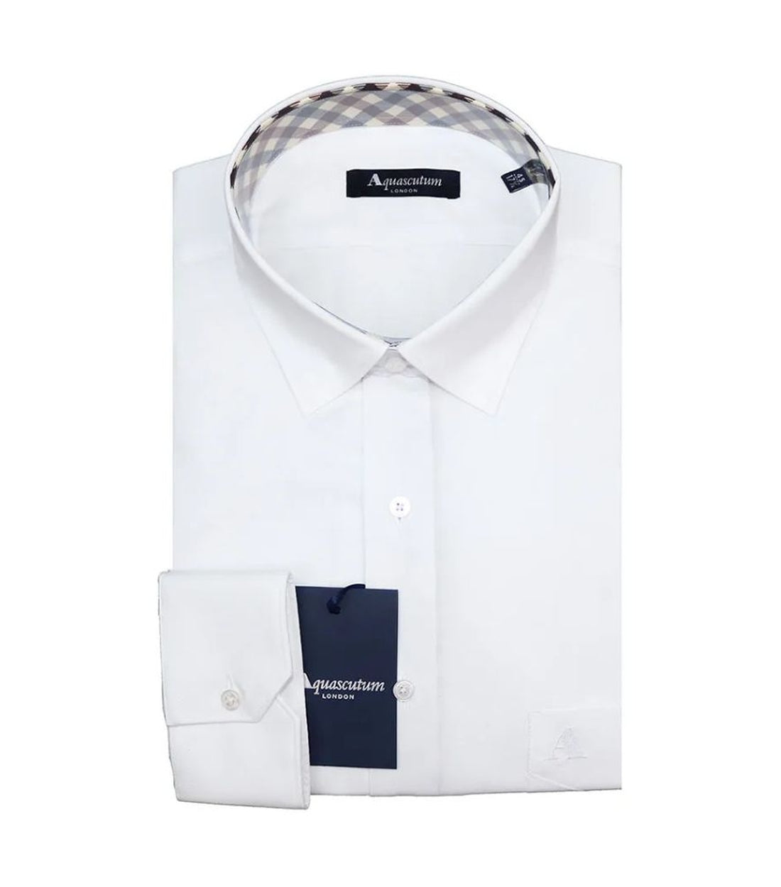 Aquascutum Elegante Witte Katoenmix Overhemd