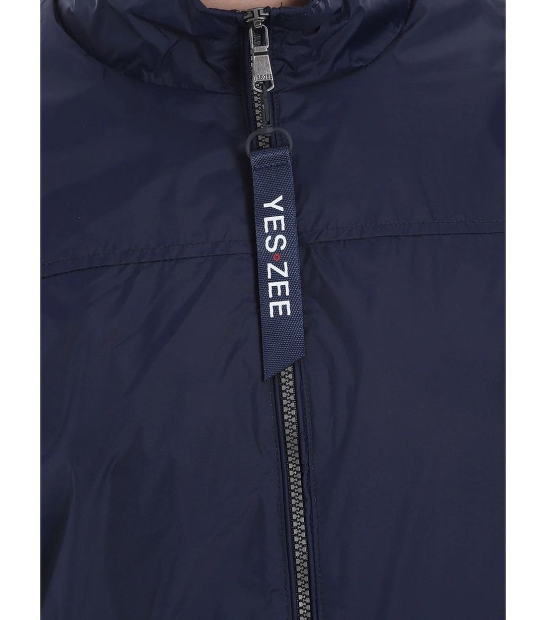 Yes Zee Stijlvolle Blauwe Nylon Regen- en Windbreakerjas